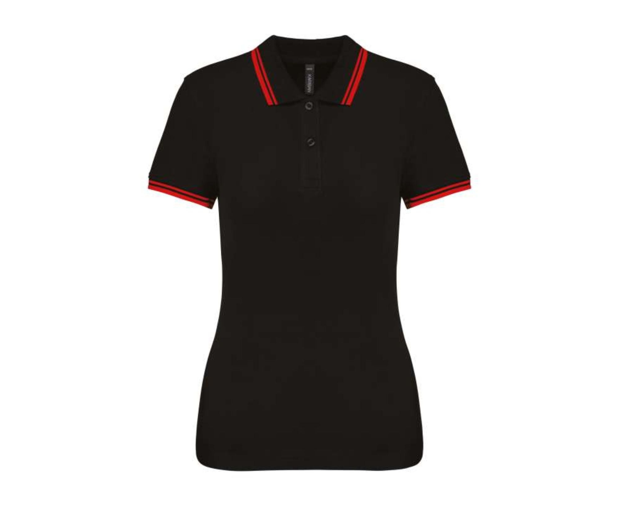 KA273 | Ladies' Short-Sleeved Polo Shirt With Contrasting Piping Black | Red