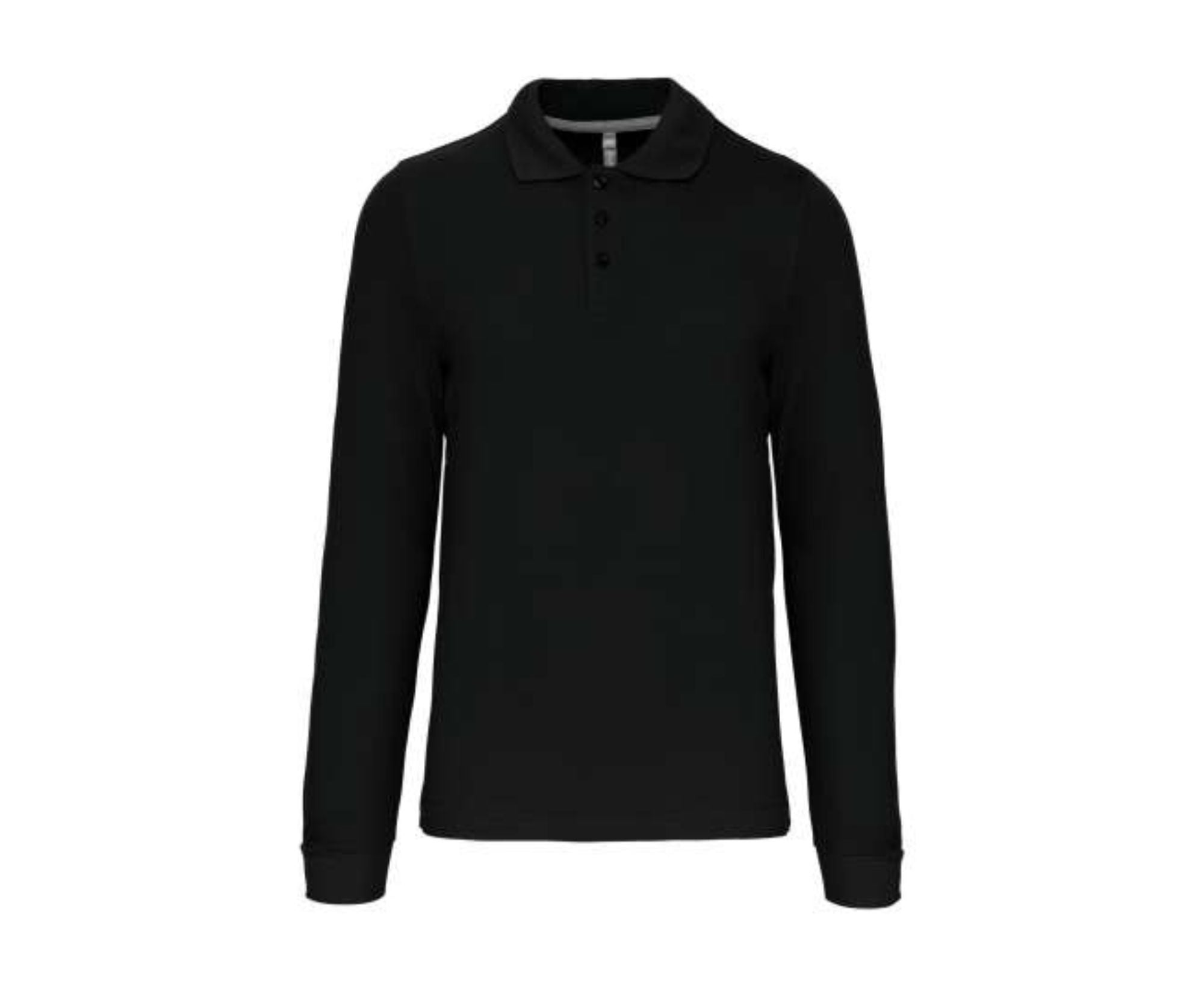 KA243 | Men's Long Sleeved Polo Shirt Black
