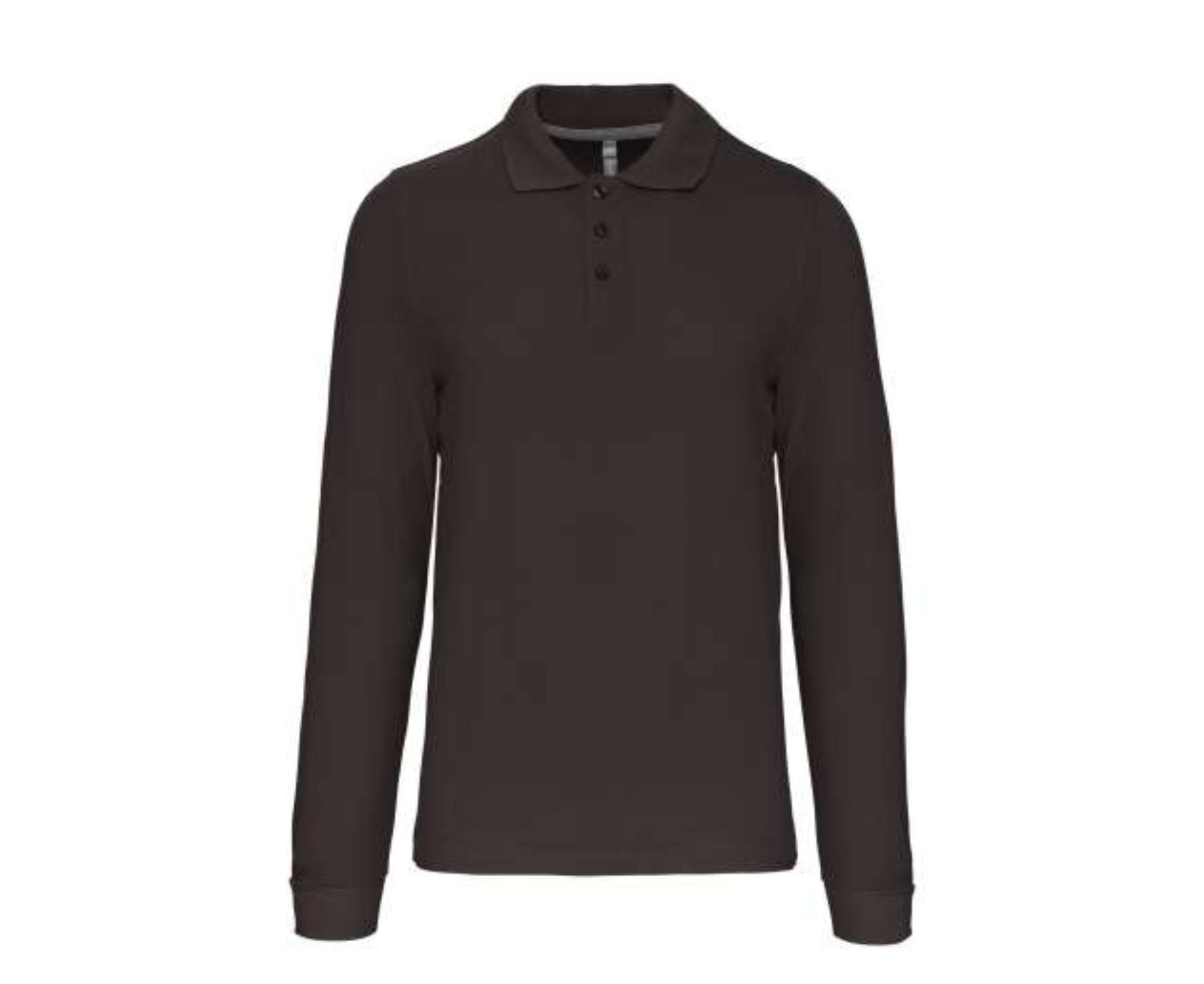 KA243 | Men's Long Sleeved Polo Shirt Dark Grey