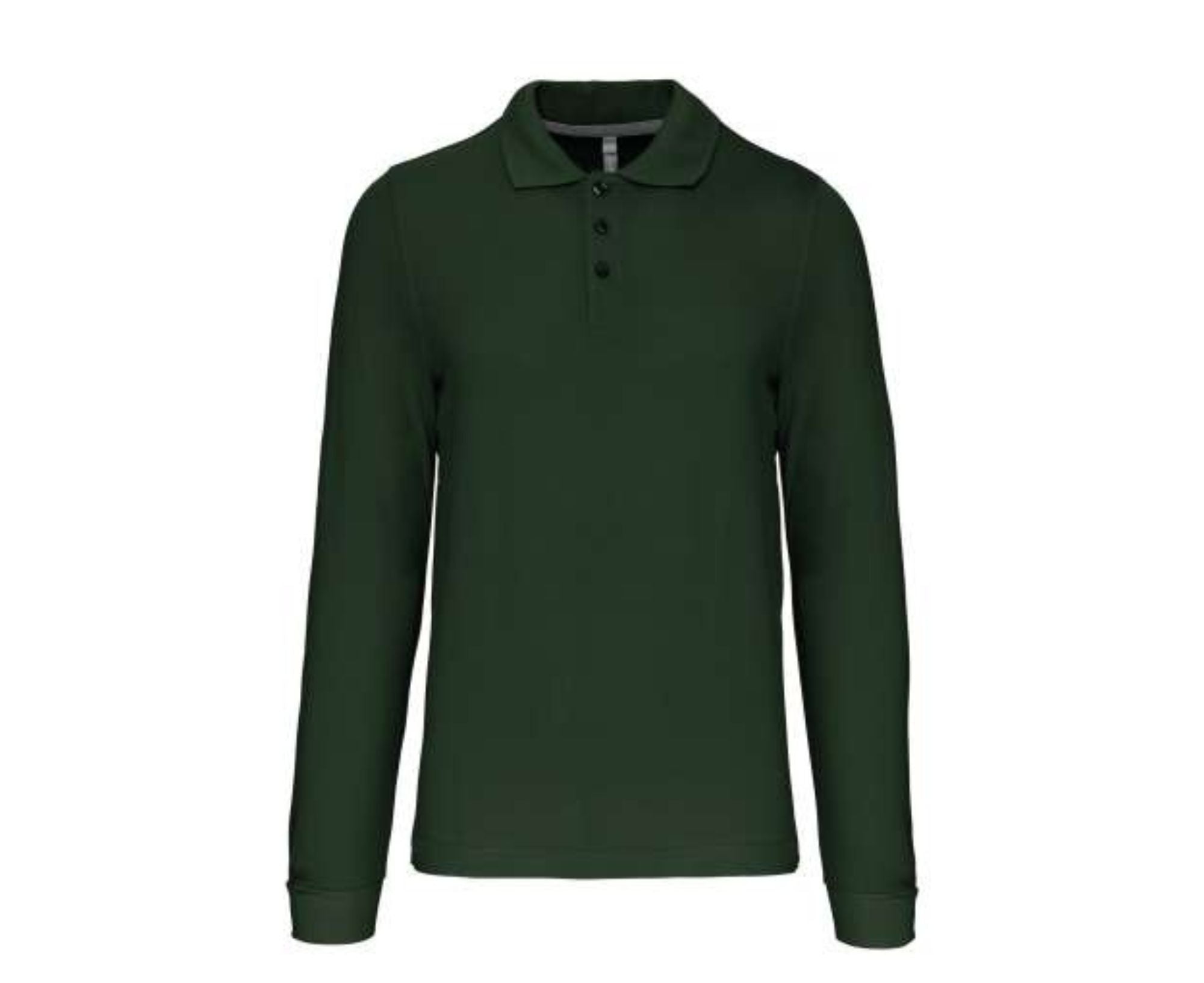 KA243 | Men's Long Sleeved Polo Shirt Forest Green