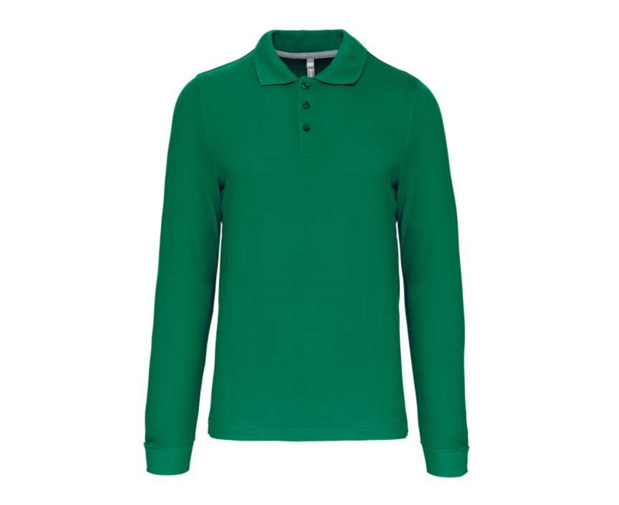KA243 | Men's Long Sleeved Polo Shirt Kelly Green