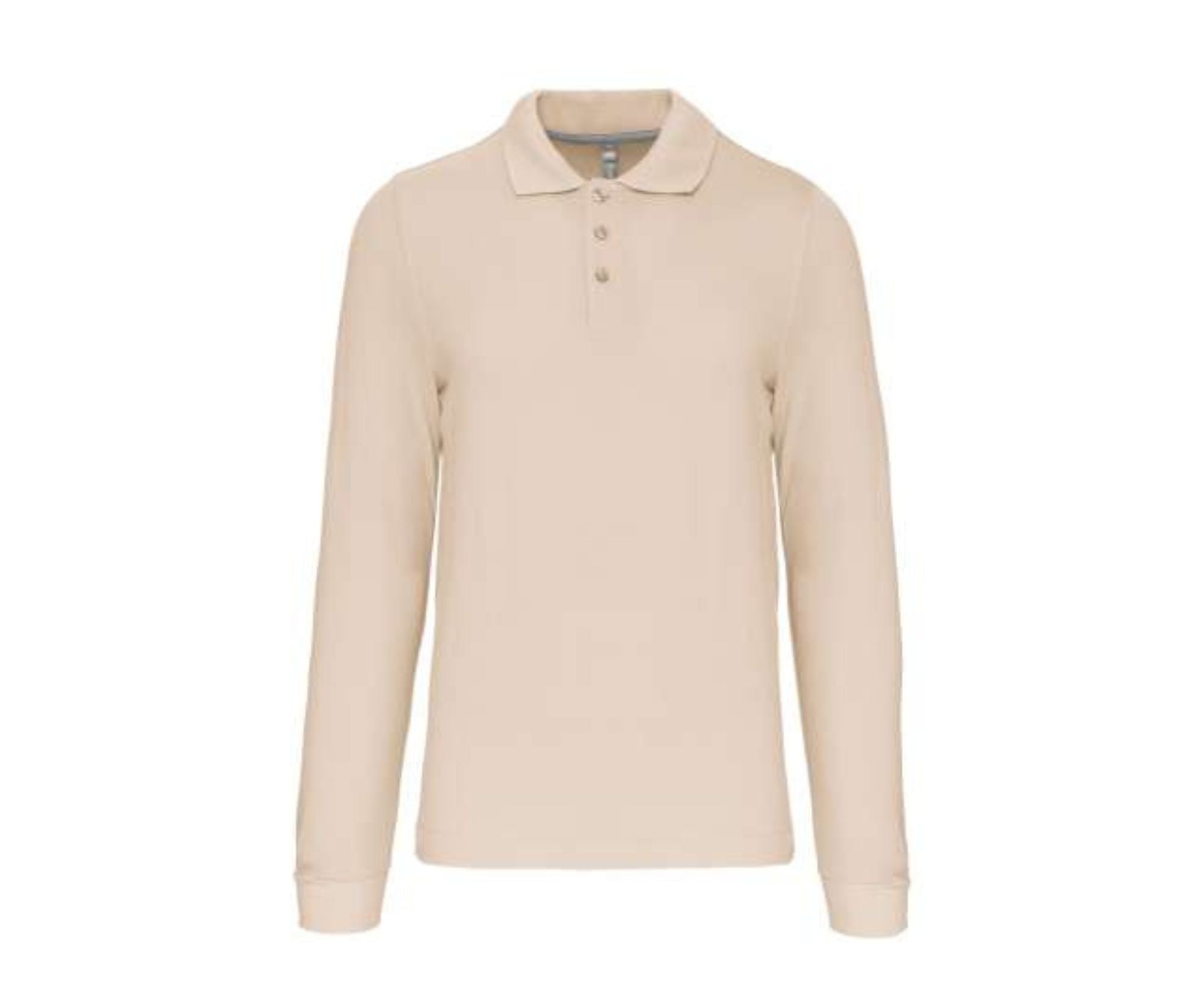 KA243 | Men's Long Sleeved Polo Shirt Light Sand