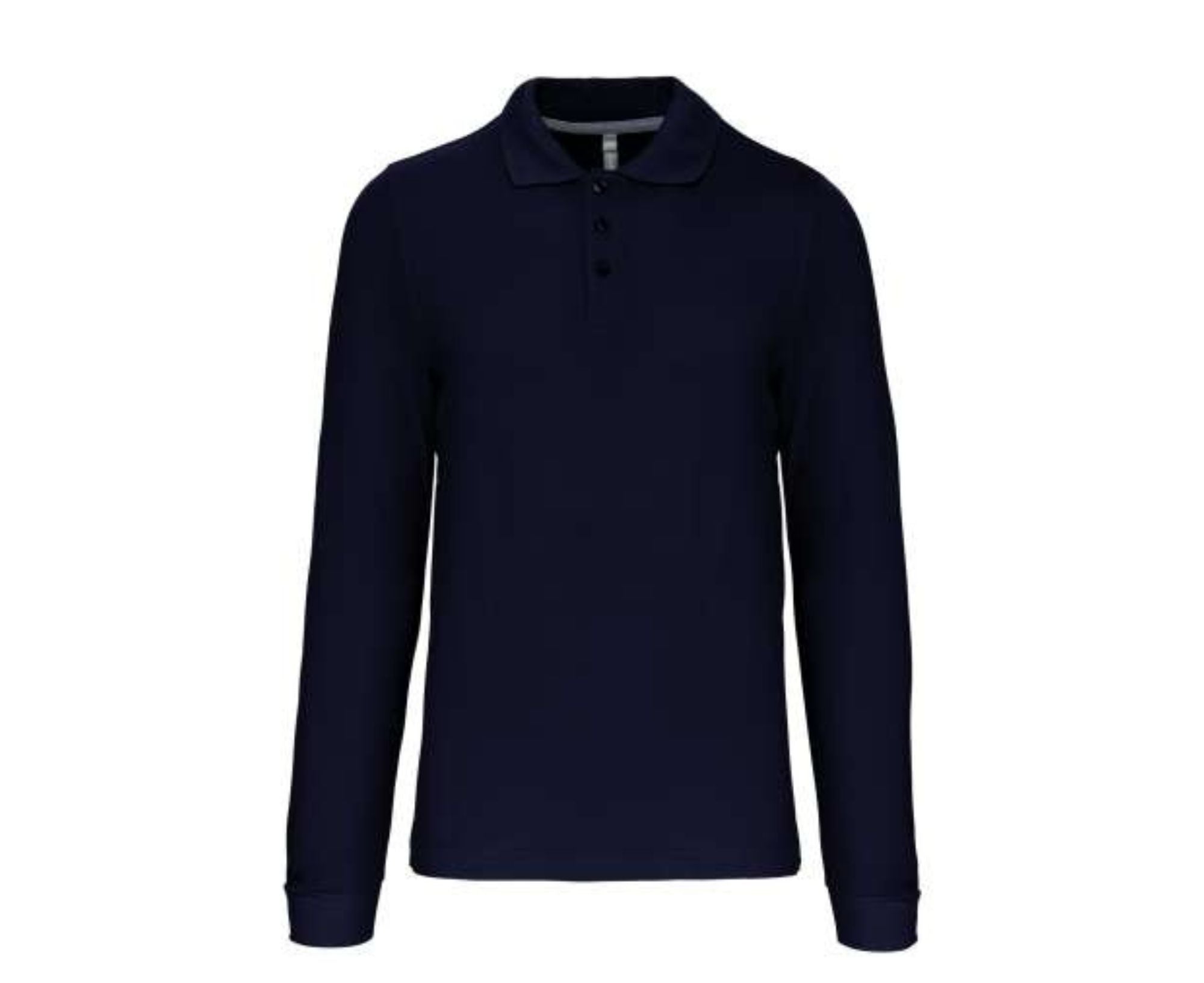 KA243 | Men's Long Sleeved Polo Shirt Navy