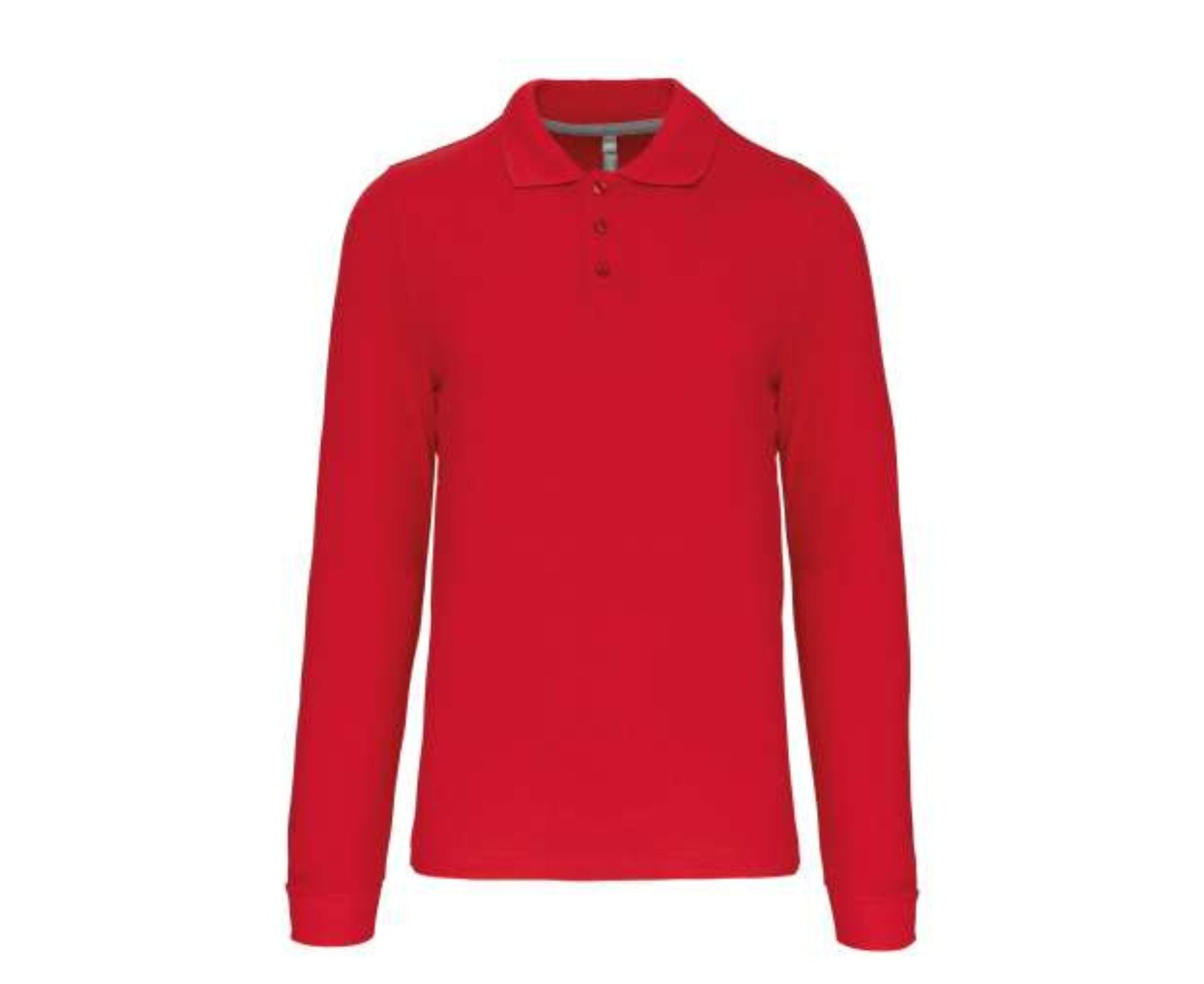 KA243 | Men's Long Sleeved Polo Shirt Red