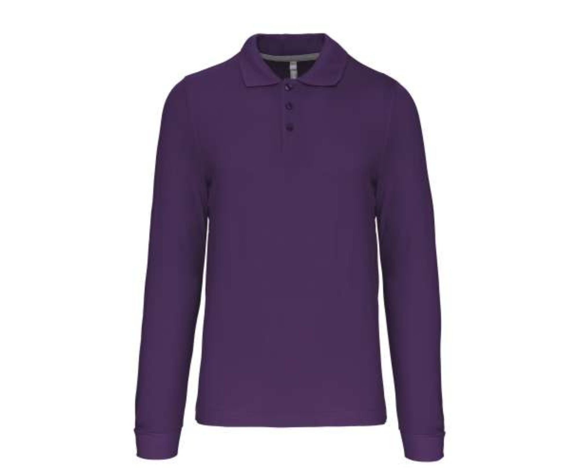 KA243 | Men's Long Sleeved Polo Shirt Purple