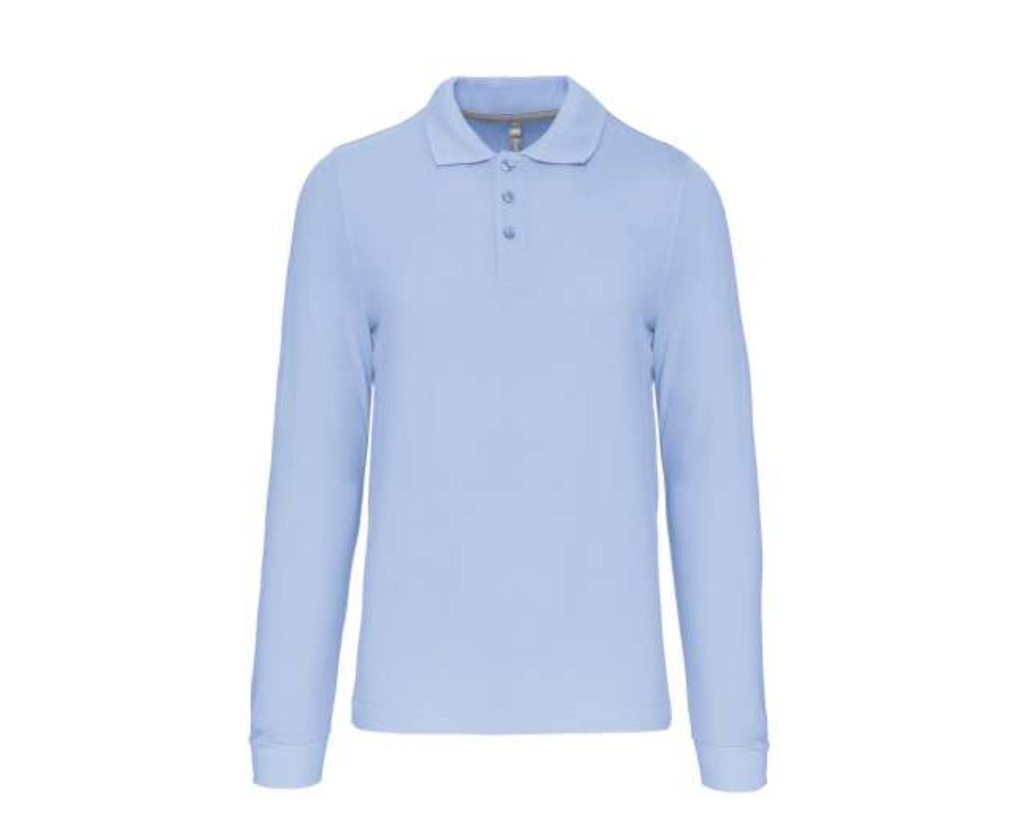 KA243 | Men's Long Sleeved Polo Shirt Sky Blue