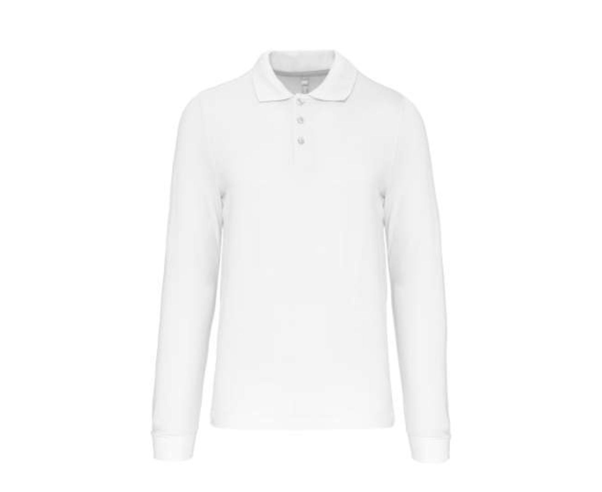 KA243 | Men's Long Sleeved Polo Shirt White