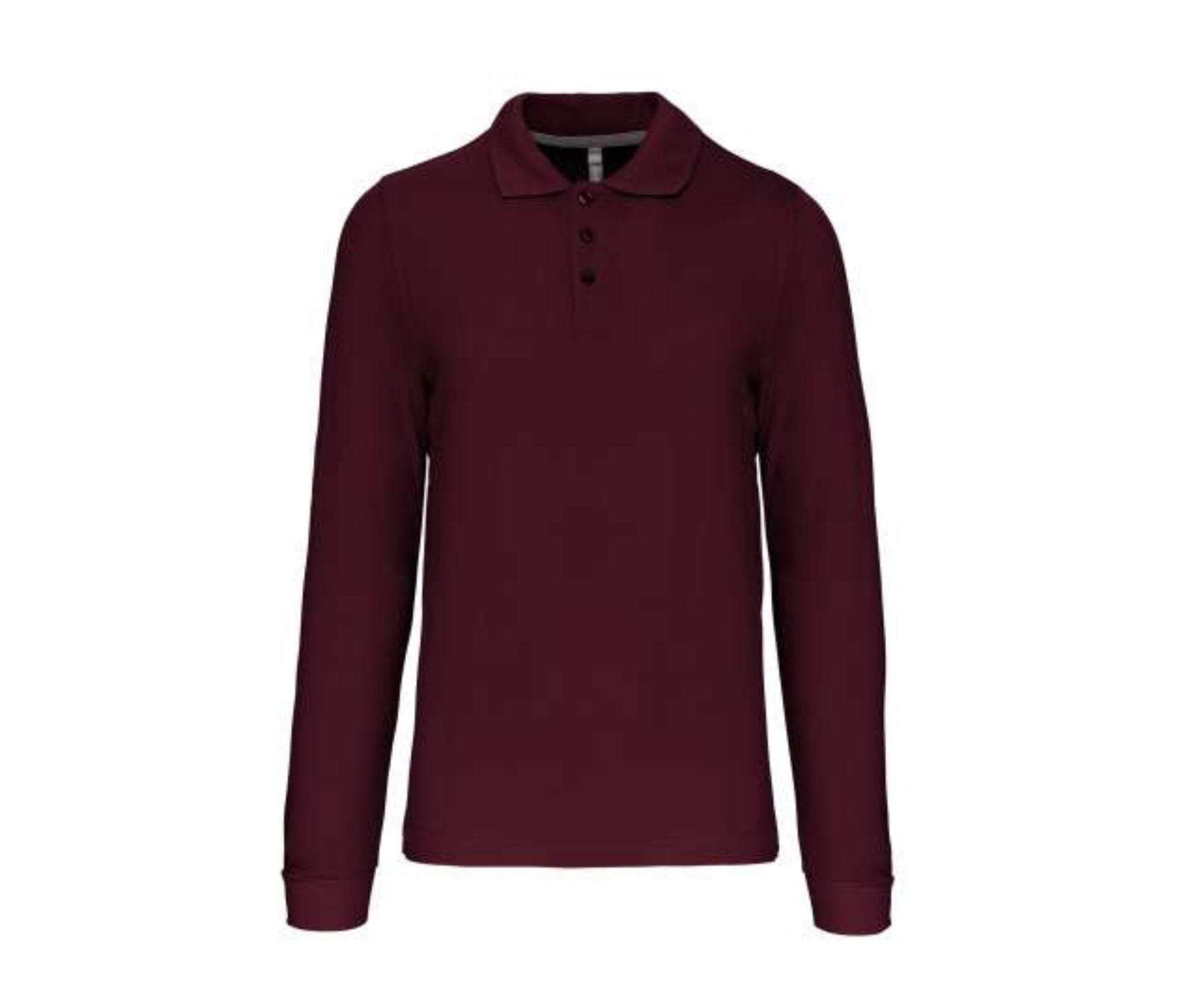 KA243 | Men's Long Sleeved Polo Shirt Wine