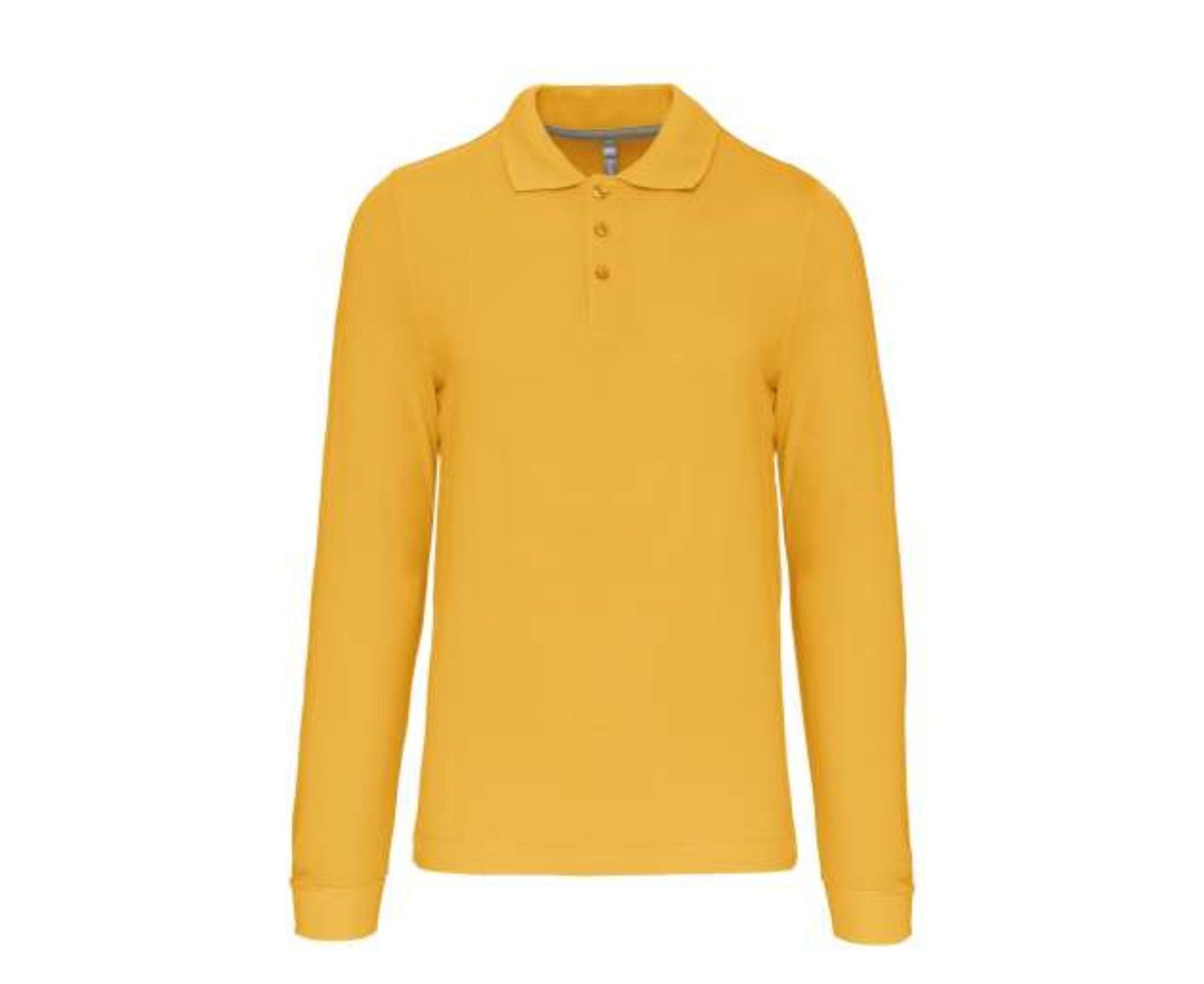 KA243 | Men's Long Sleeved Polo Shirt Yellow