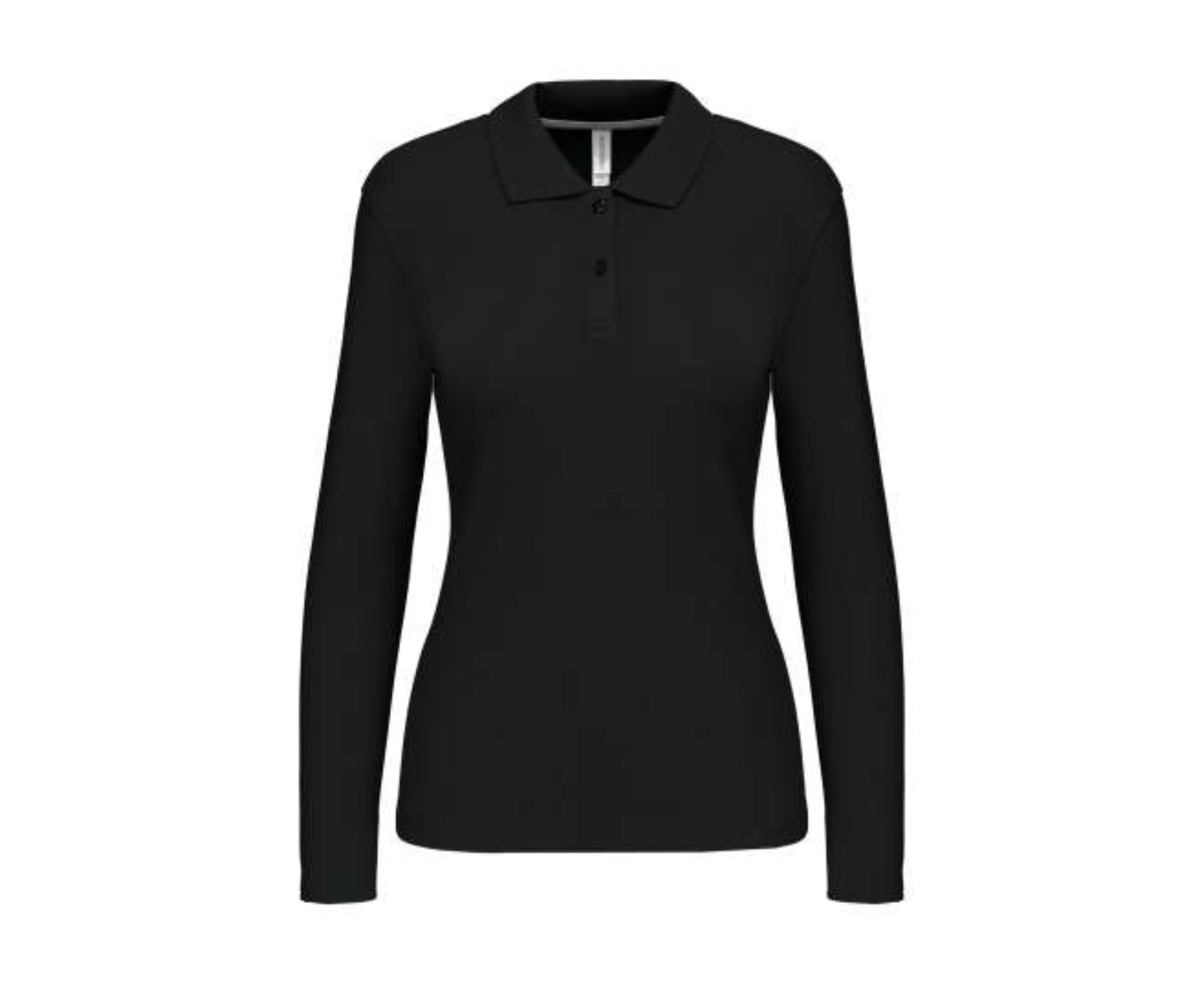 KA244 | Ladies' Long Sleeved Polo Shirt Black