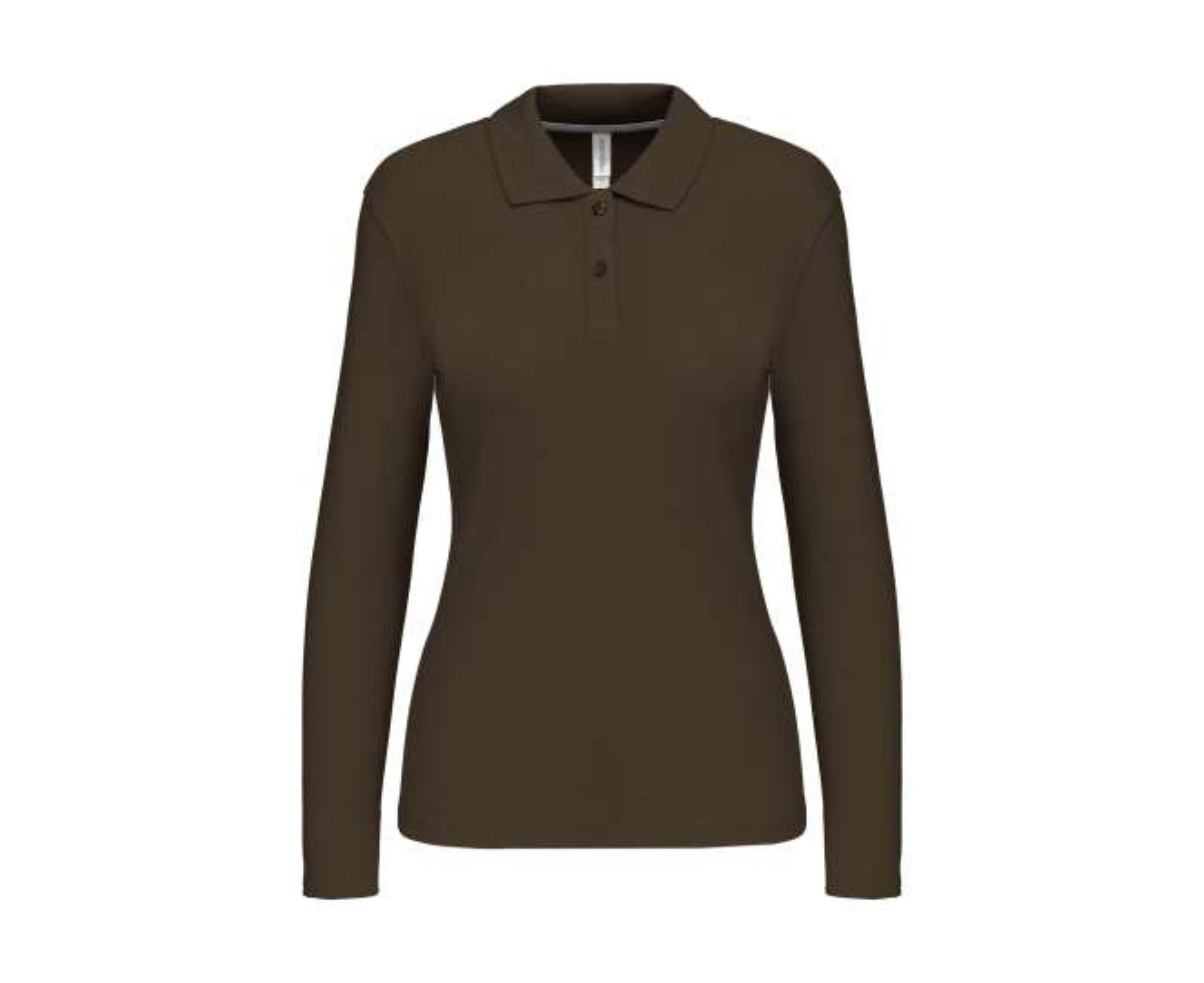 KA244 | Ladies' Long Sleeved Polo Shirt Dark Khaki