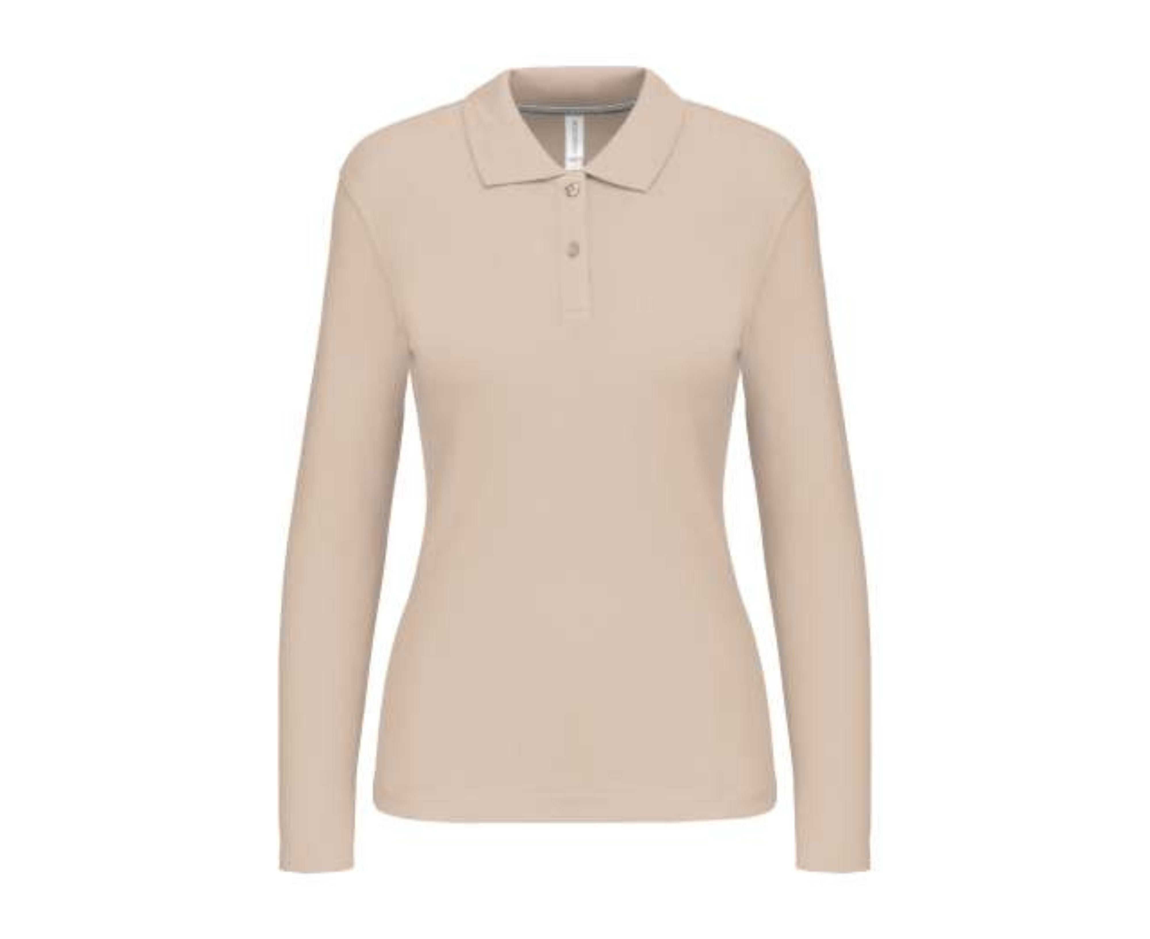 KA244 | Ladies' Long Sleeved Polo Shirt Light Sand