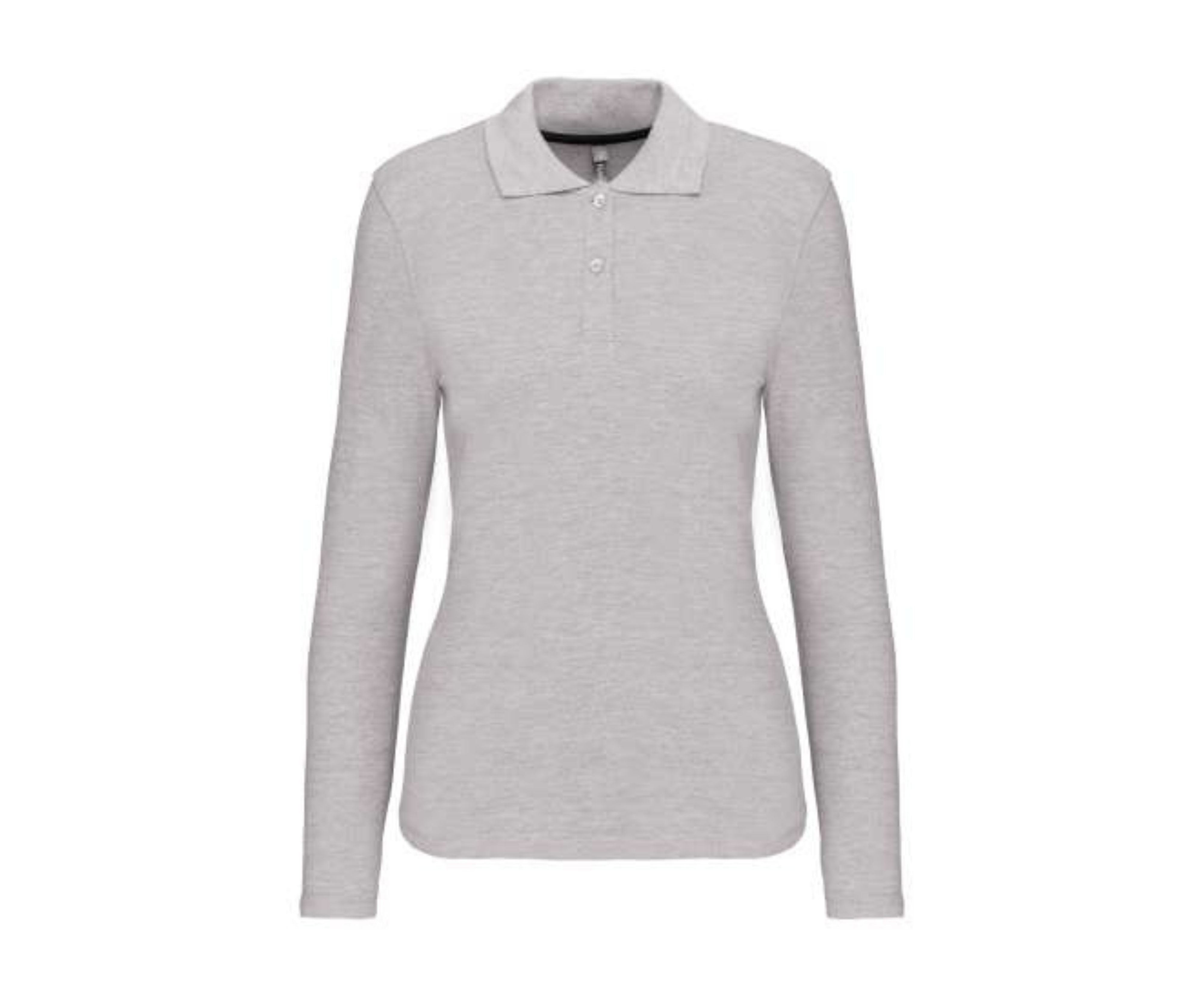 KA244 | Ladies' Long Sleeved Polo Shirt Oxford Grey