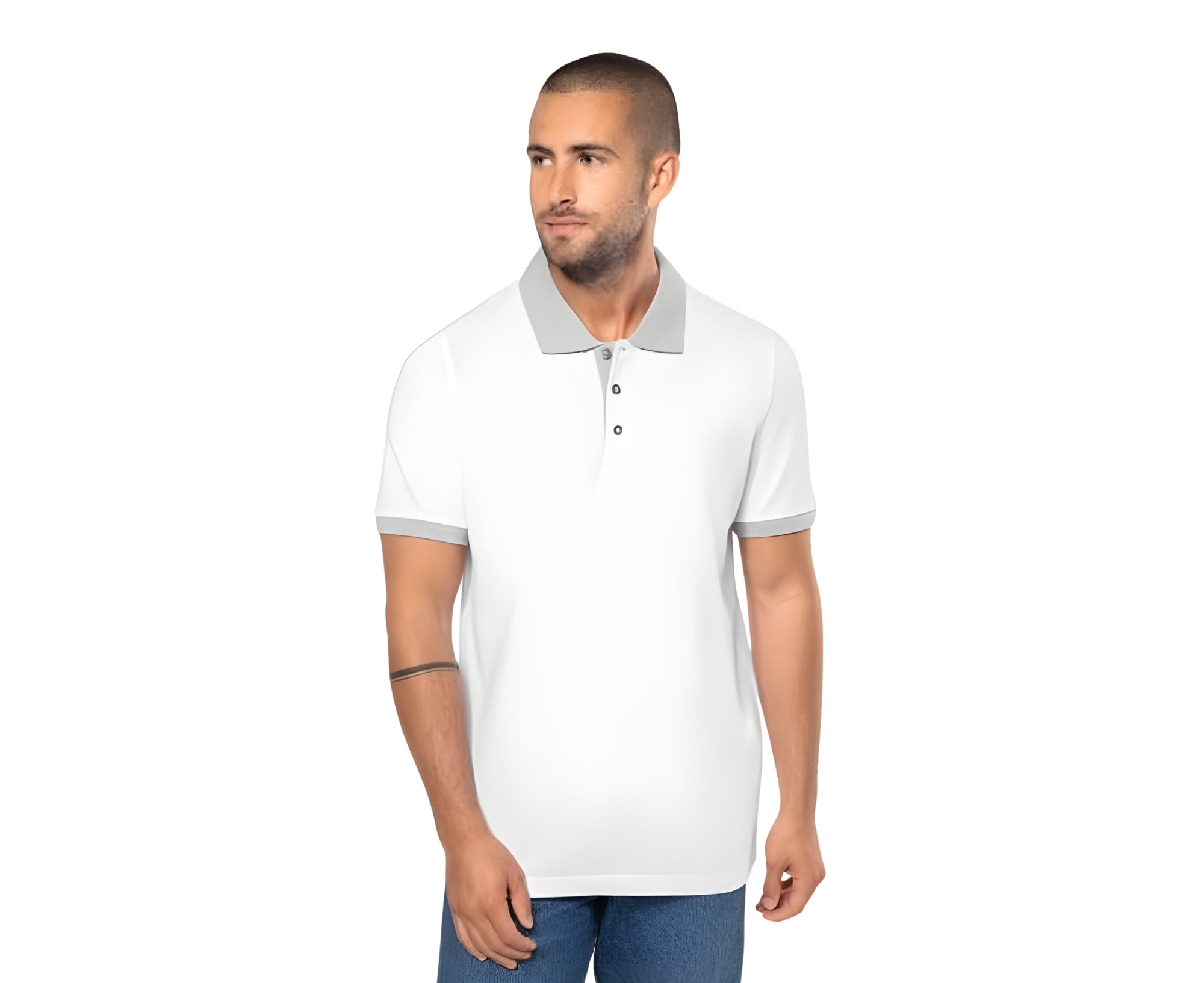 KA258 | Mens Two-Tone Piqué Polo Shirt