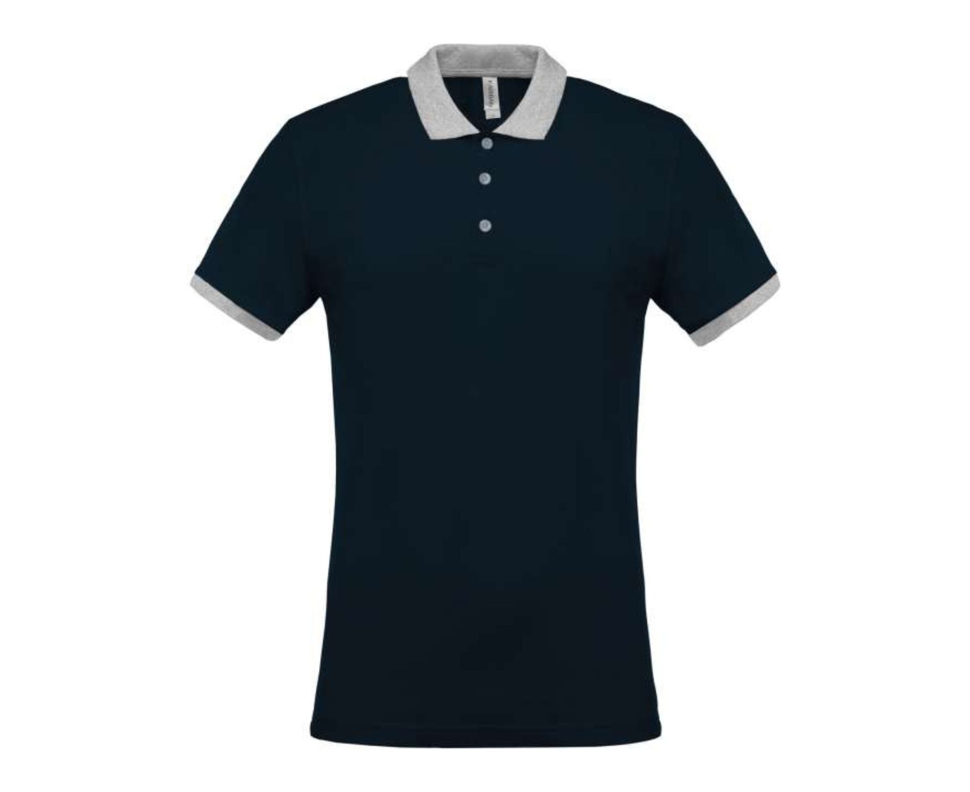 KA258 | Mens Two-Tone Piqué Polo Shirt Navy | Oxford Grey