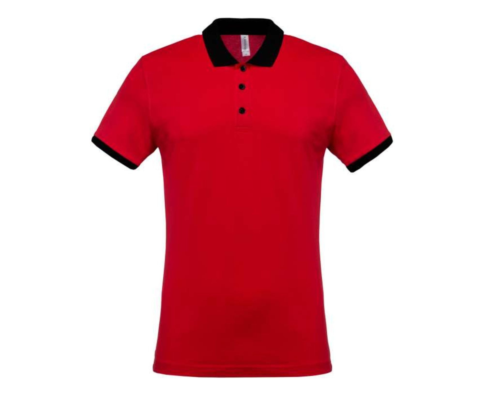 KA258 | Mens Two-Tone Piqué Polo Shirt Red | Black