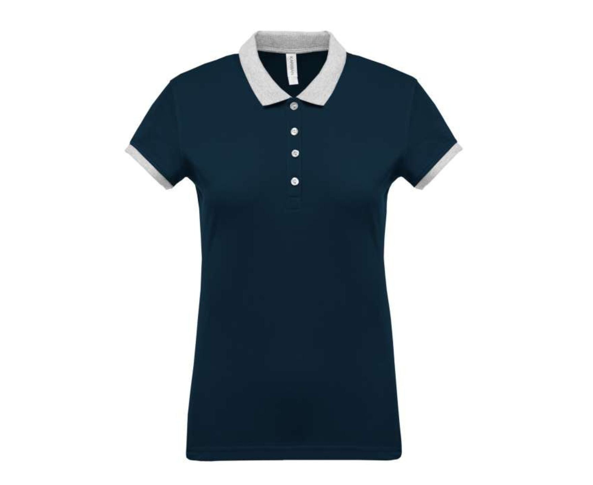 KA259 | Ladies Two-Tone Piqué Polo Shirt Navy | Oxford Grey