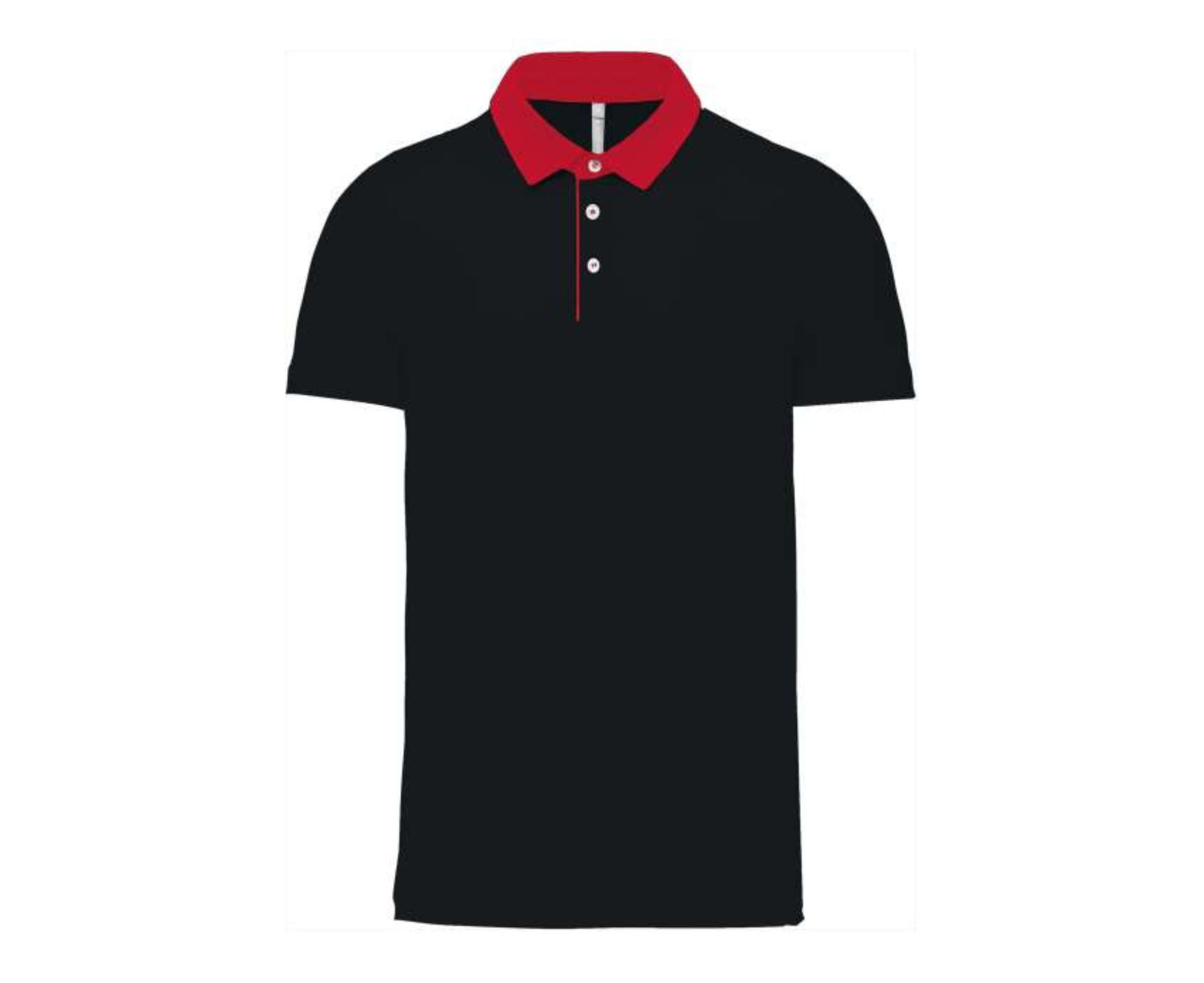 KA260 | Mens Two-Tone Jersey Polo Shirt Black | Red