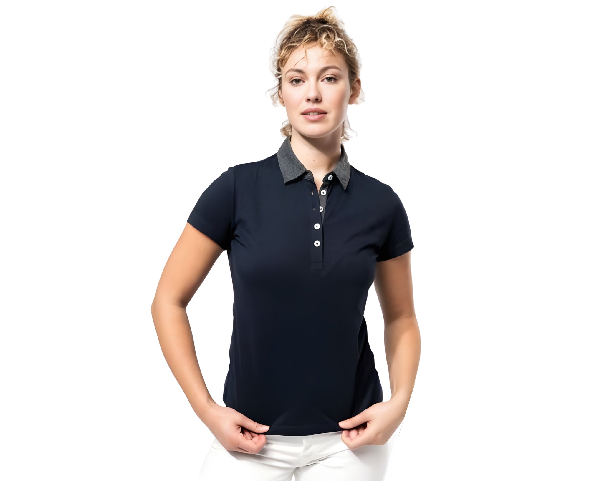 KA261 | Ladies Two-Tone Jersey Polo Shirt