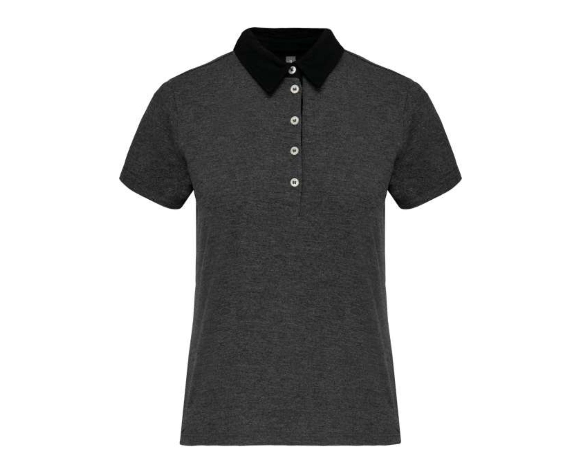 KA261 | Ladies Two-Tone Jersey Polo Shirt Navy | Dark Grey Heather