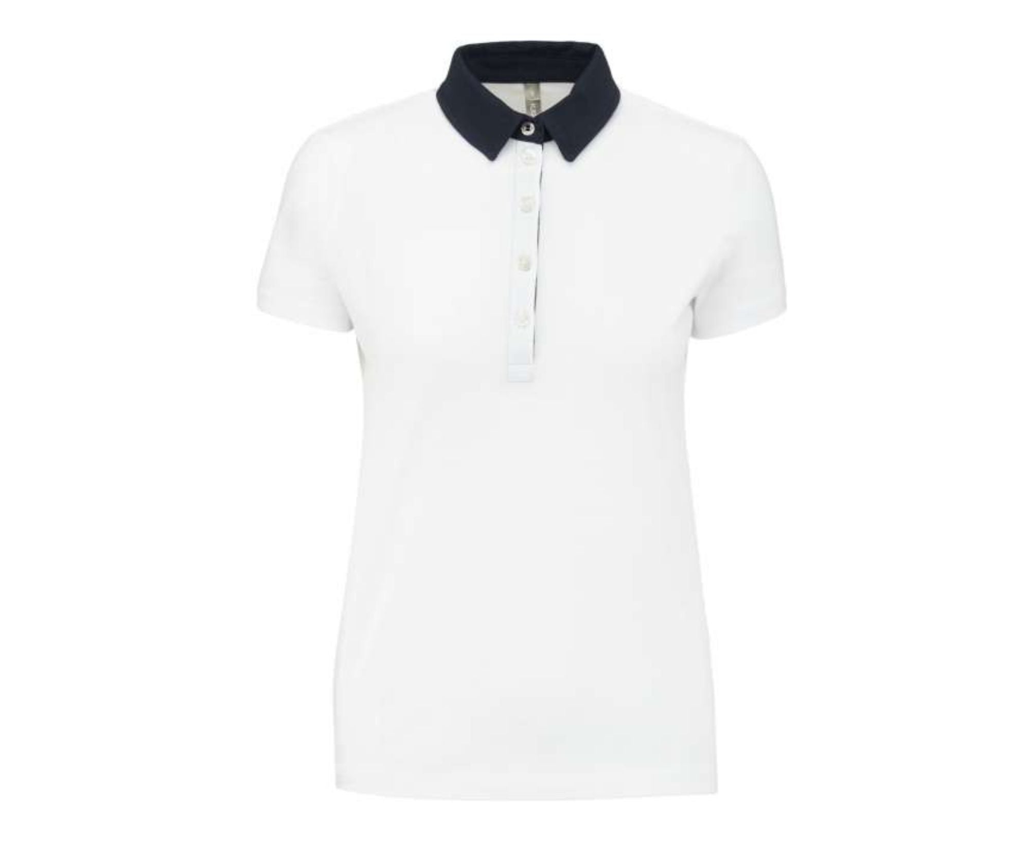 KA261 | Ladies Two-Tone Jersey Polo Shirt White | Navy