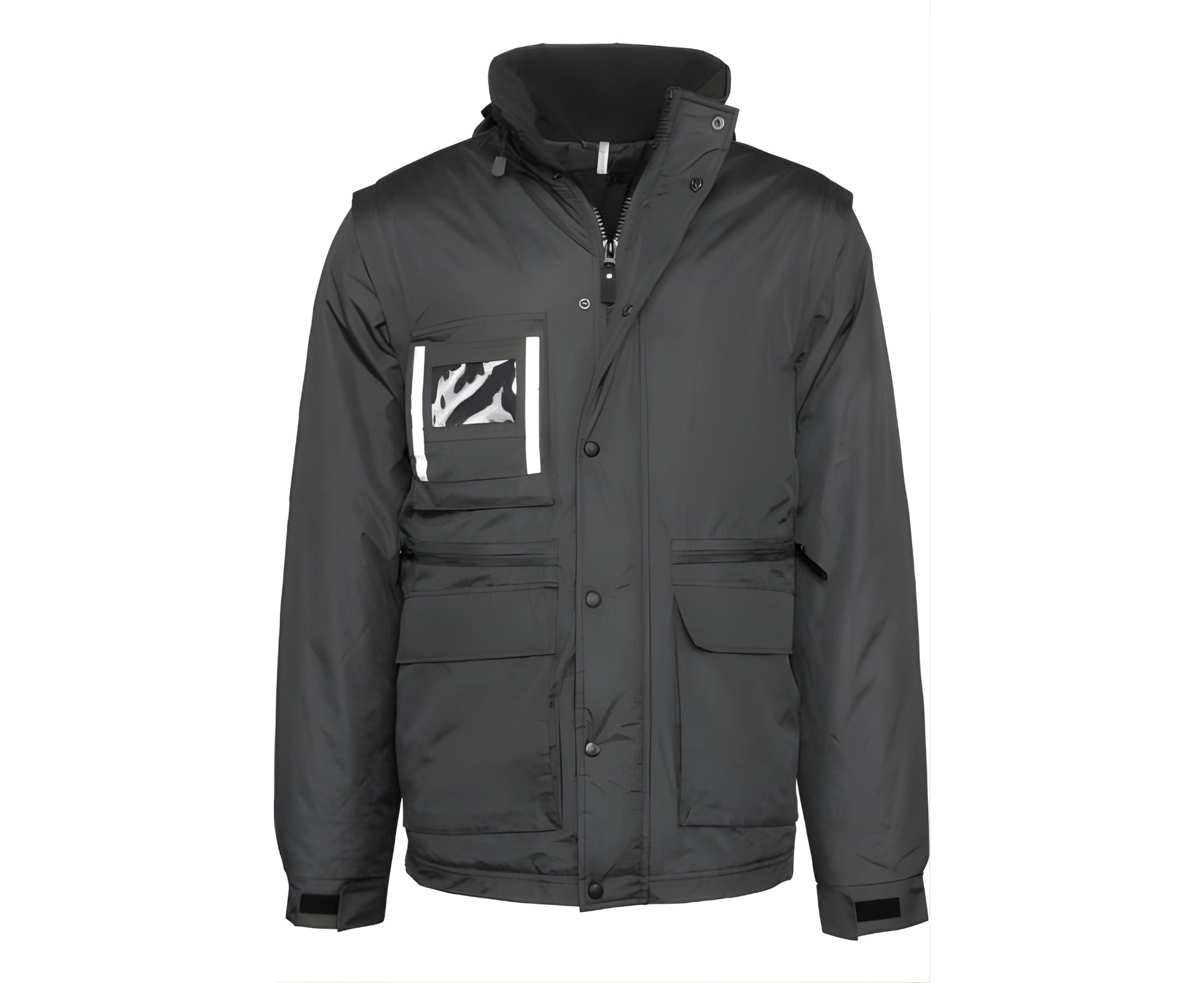 WK6106 | Detachable-Sleeve Workwear Parka Black
