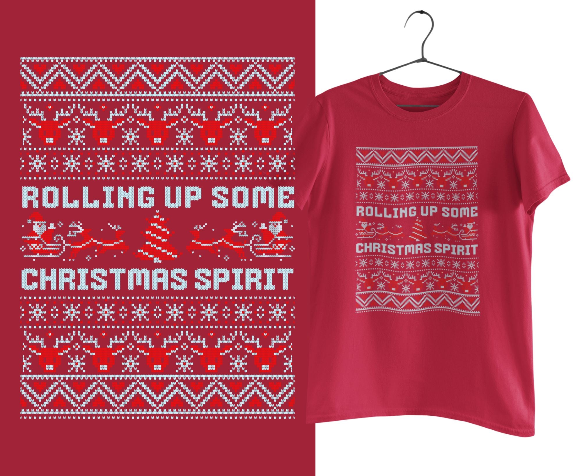 RUSCSTK | Rolling Up Some Christmas Spirit Kids T-Shirt
