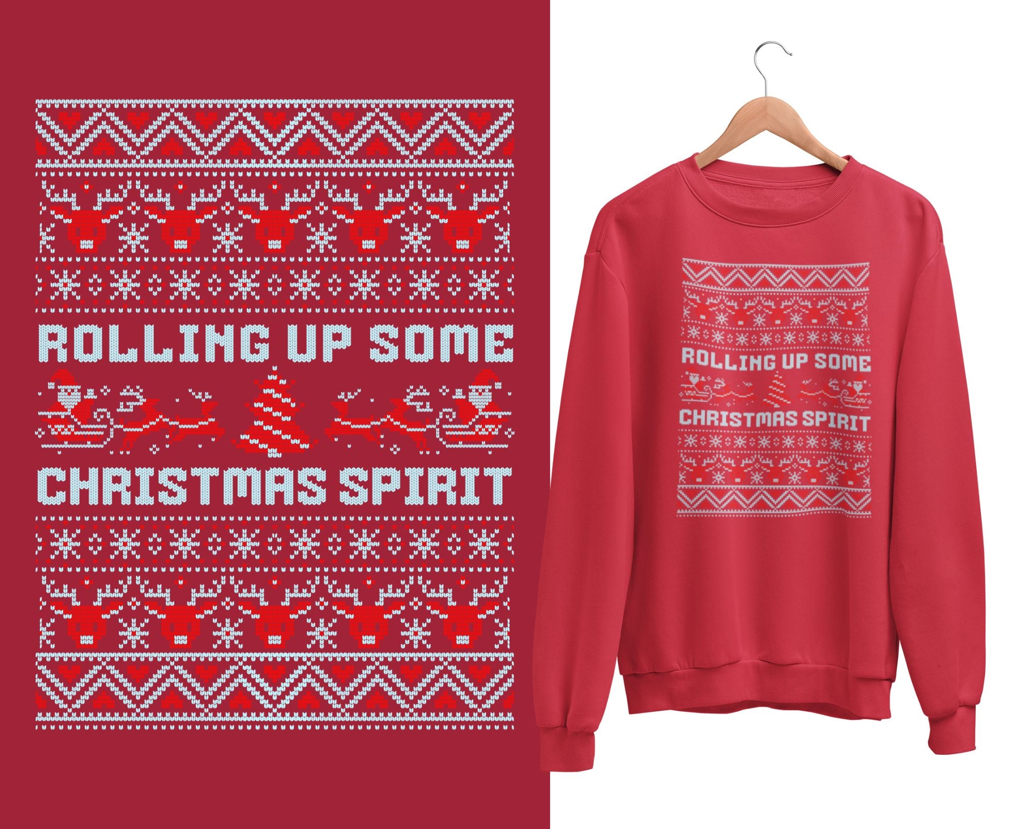 RUSCSSWK | Rolling Up Some Christmas Spirit Kids Sweatshirt