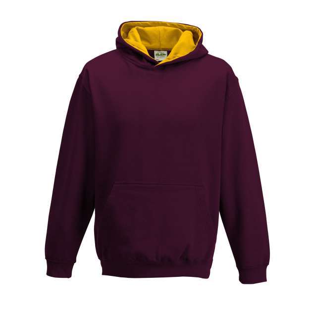 AWJH003J | Kids Varsity Hoodie Burgundy | Gold