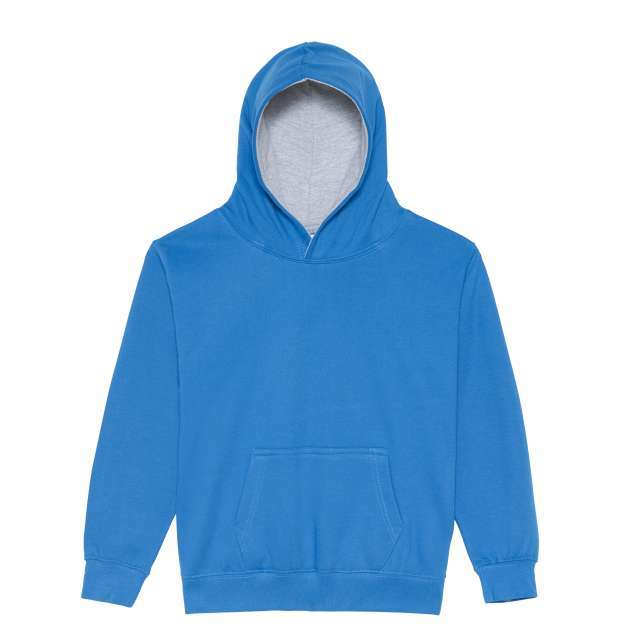 AWJH003J | Kids Varsity Hoodie Sapphire Blue | Heather Grey