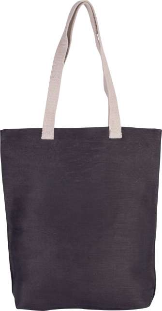 KI0229 | Jute Beach Bag Dark Grey