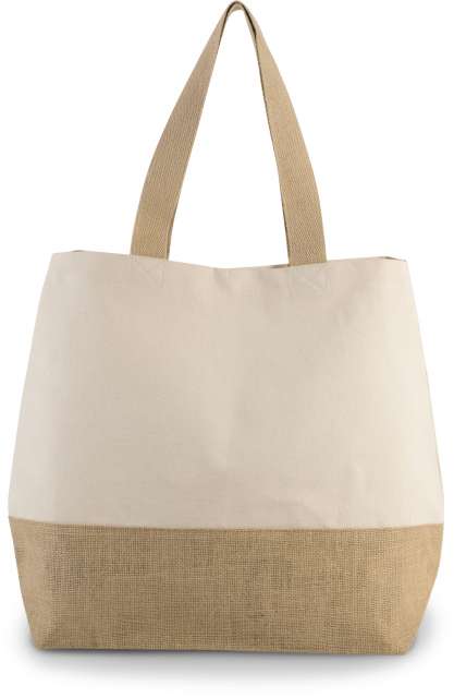 KI0235 | Canvas & Jute Hold-All Sopping Bag Natural
