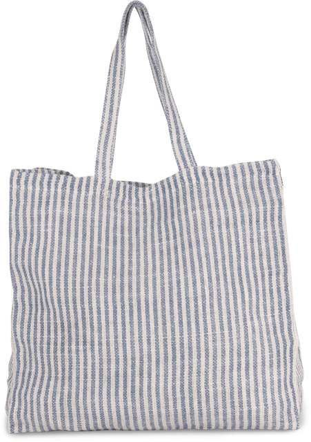 KI0236 | Juco Stripped Shopping Bag Iris Blue | Natural