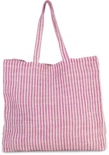 KI0236 | Juco Stripped Shopping Bag Magenta | Natural