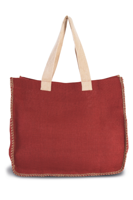 KI0248 | Jute Bag With Contrast Stitching