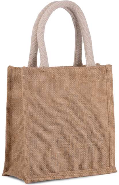 KI0272 | Jute Canva Tote Bag - Small Natural | Gold