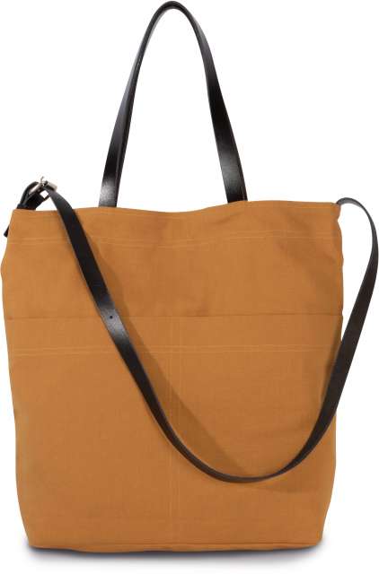 KI0287 | Handbag With Leather Sholder Strap Cumin Yellow