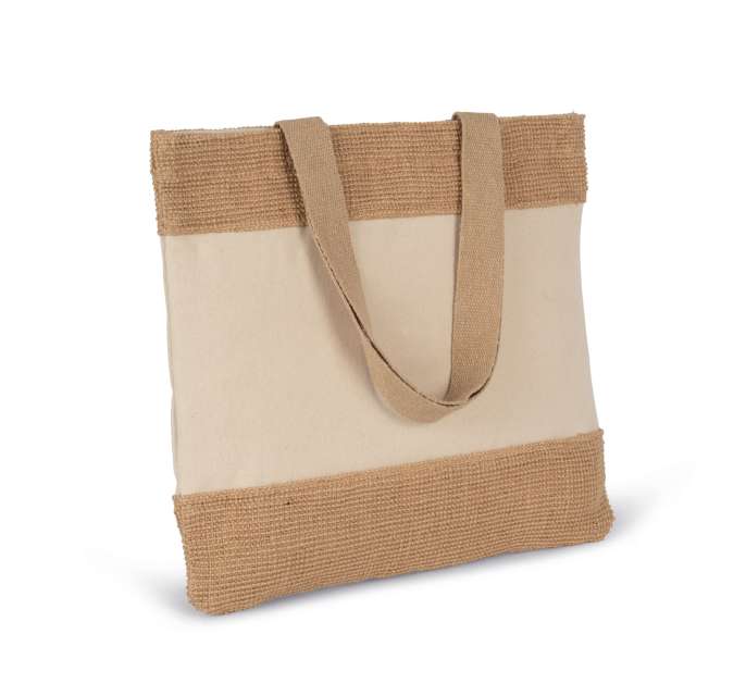 KI0294 | Shopping Bag In Cotton And Woven Jute Threads