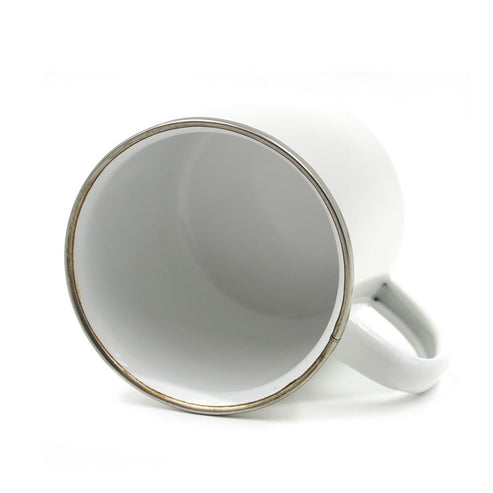 GPECM350 | White Enamel Coated Steel Mug - 360 ml