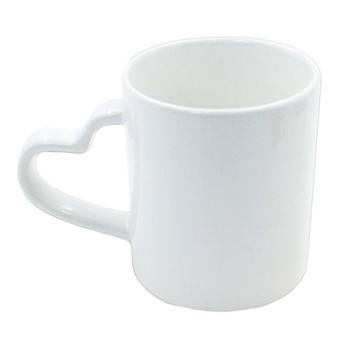 GPHSM350 | White Plain Ceramic Mug with Hearth Shape Handle - 350 ml White 350 ml
